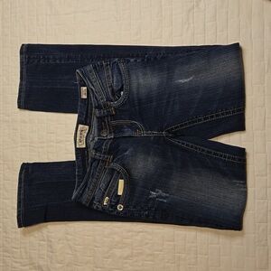 MEK Women's Straight Leg Jeans in Dark Blue Wash
